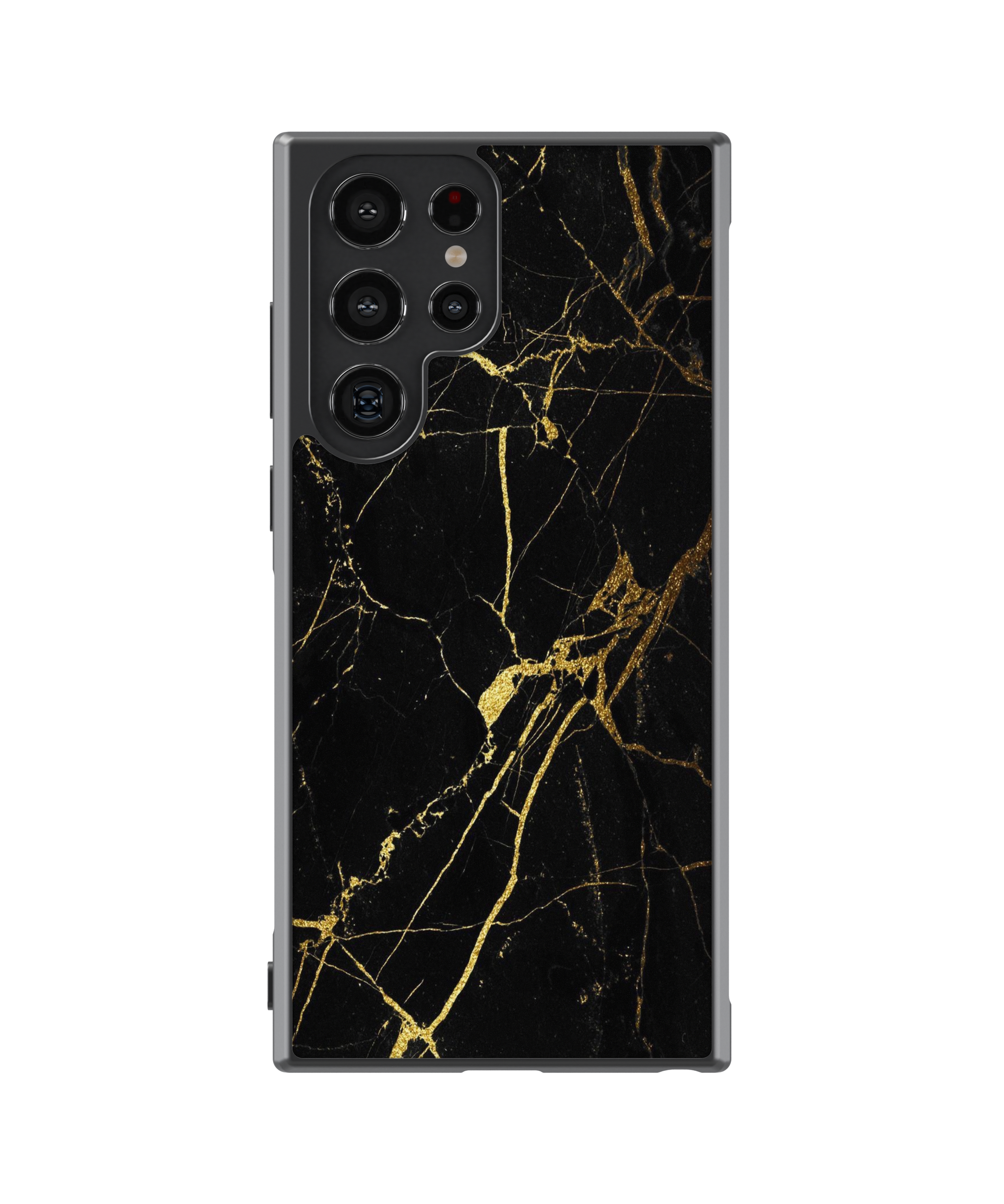 Силиконов Premium Marble Кейс - Golden Black