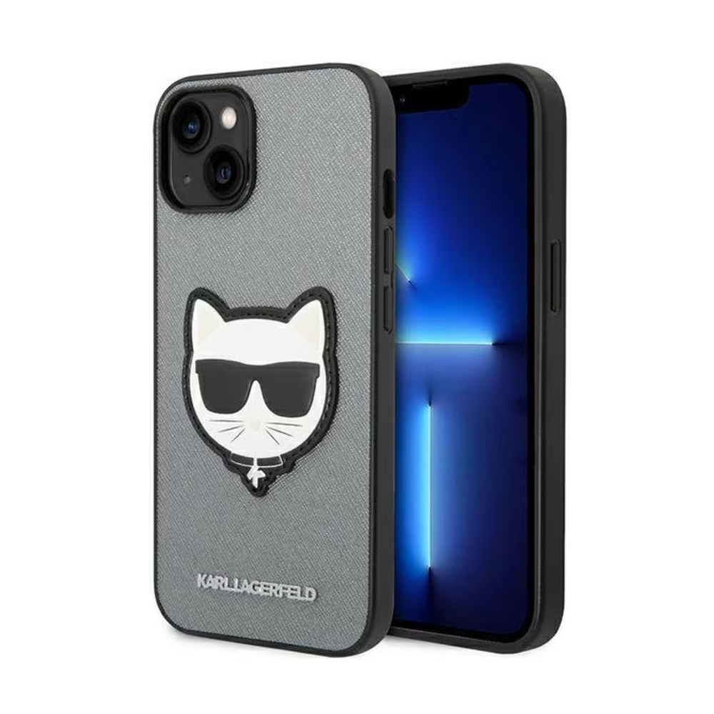 Оригинален кейс за iPhone 14 Pro - Karl Lagerfeld  Saffiano Choupette Head Patch