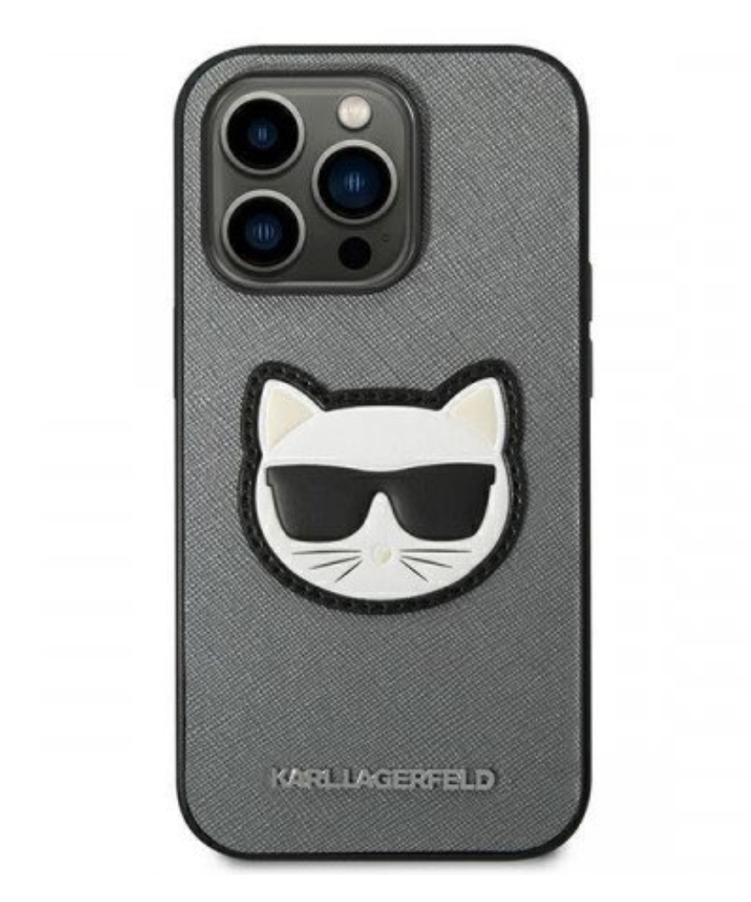 Оригинален кейс за iPhone 14 Pro - Karl Lagerfeld  Saffiano Choupette Head Patch