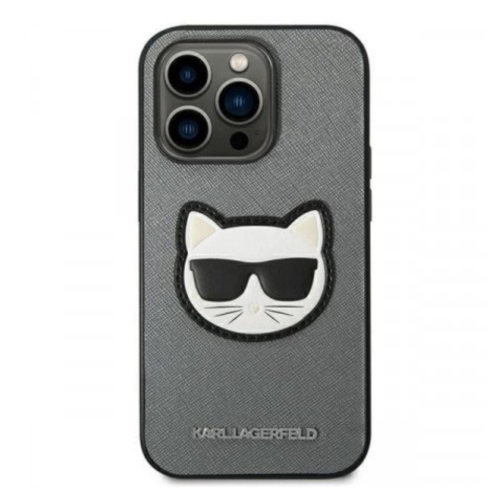 Оригинален кейс за iPhone 14 Pro - Karl Lagerfeld  Saffiano Choupette Head Patch
