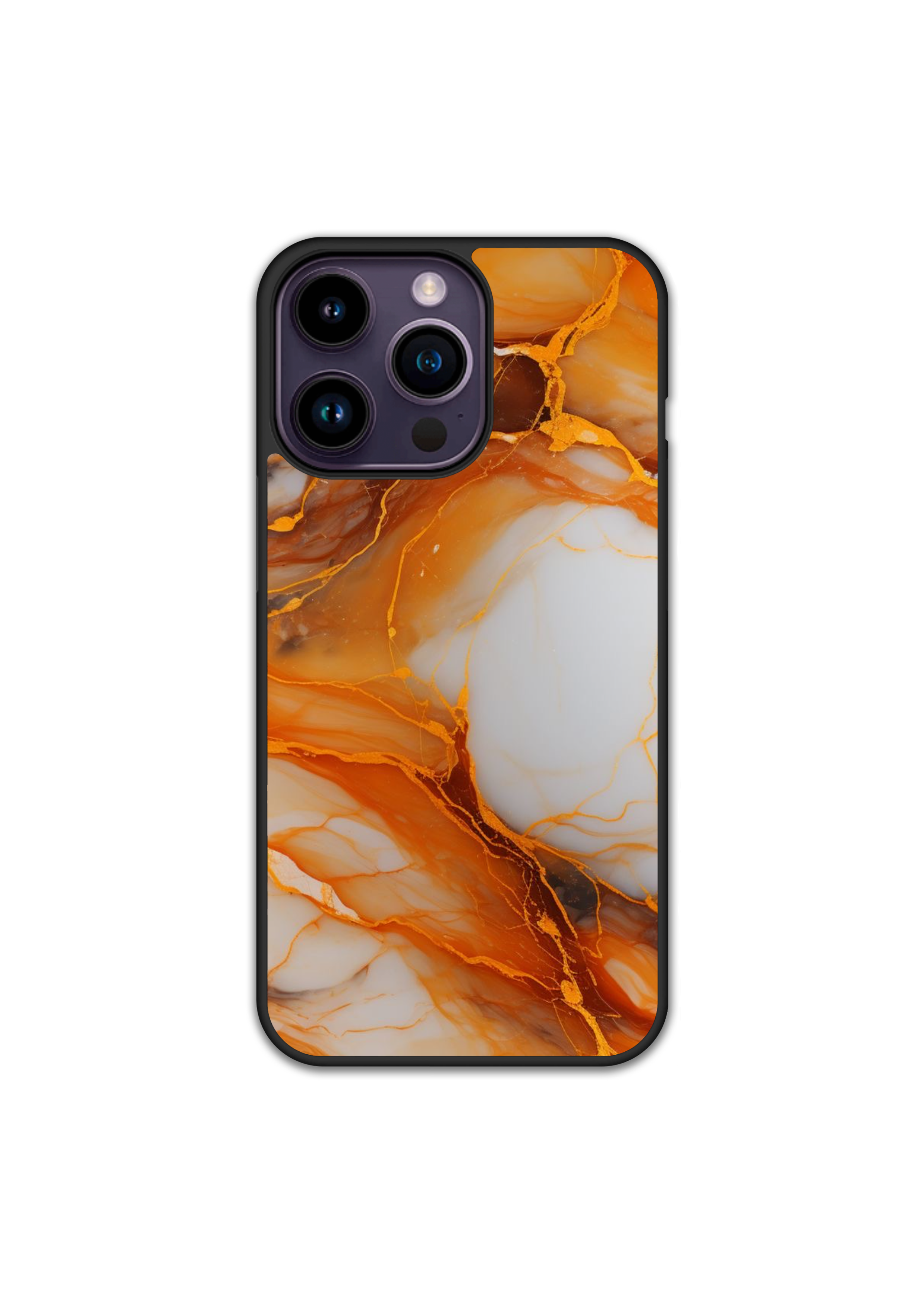 Силиконов Premium Marble Кейс - Shining Orange