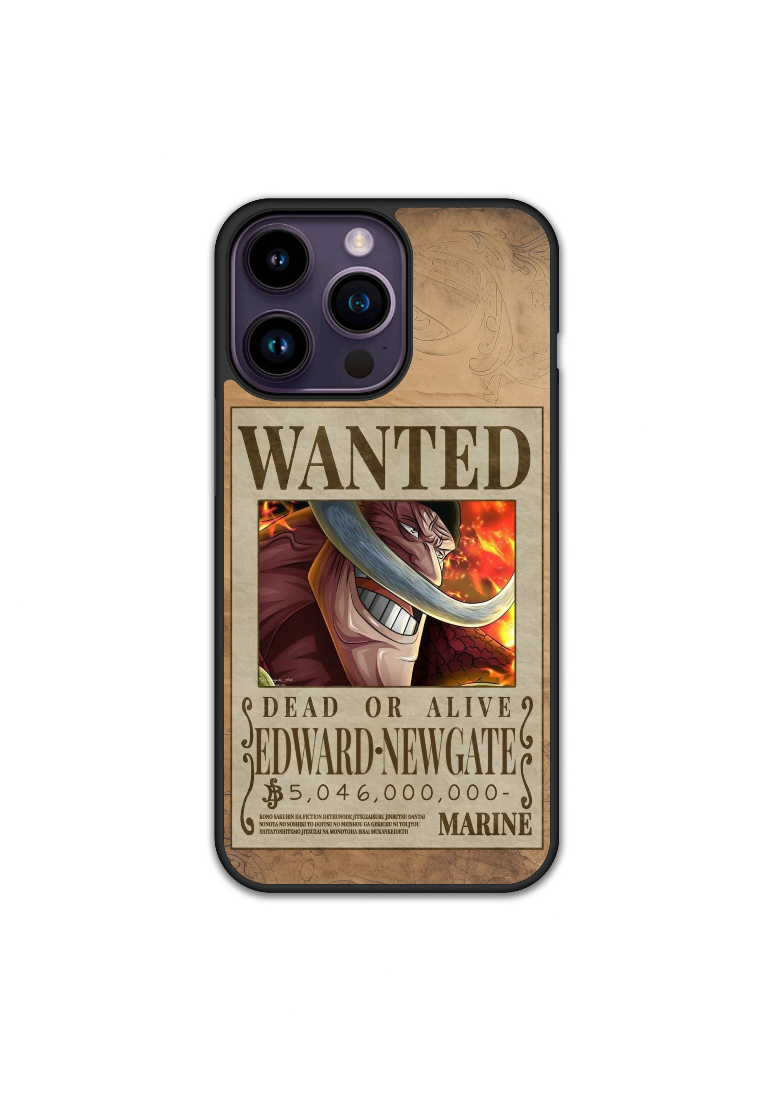 Силиконов One Piece Кейс - Whitebeard Wanted Poster