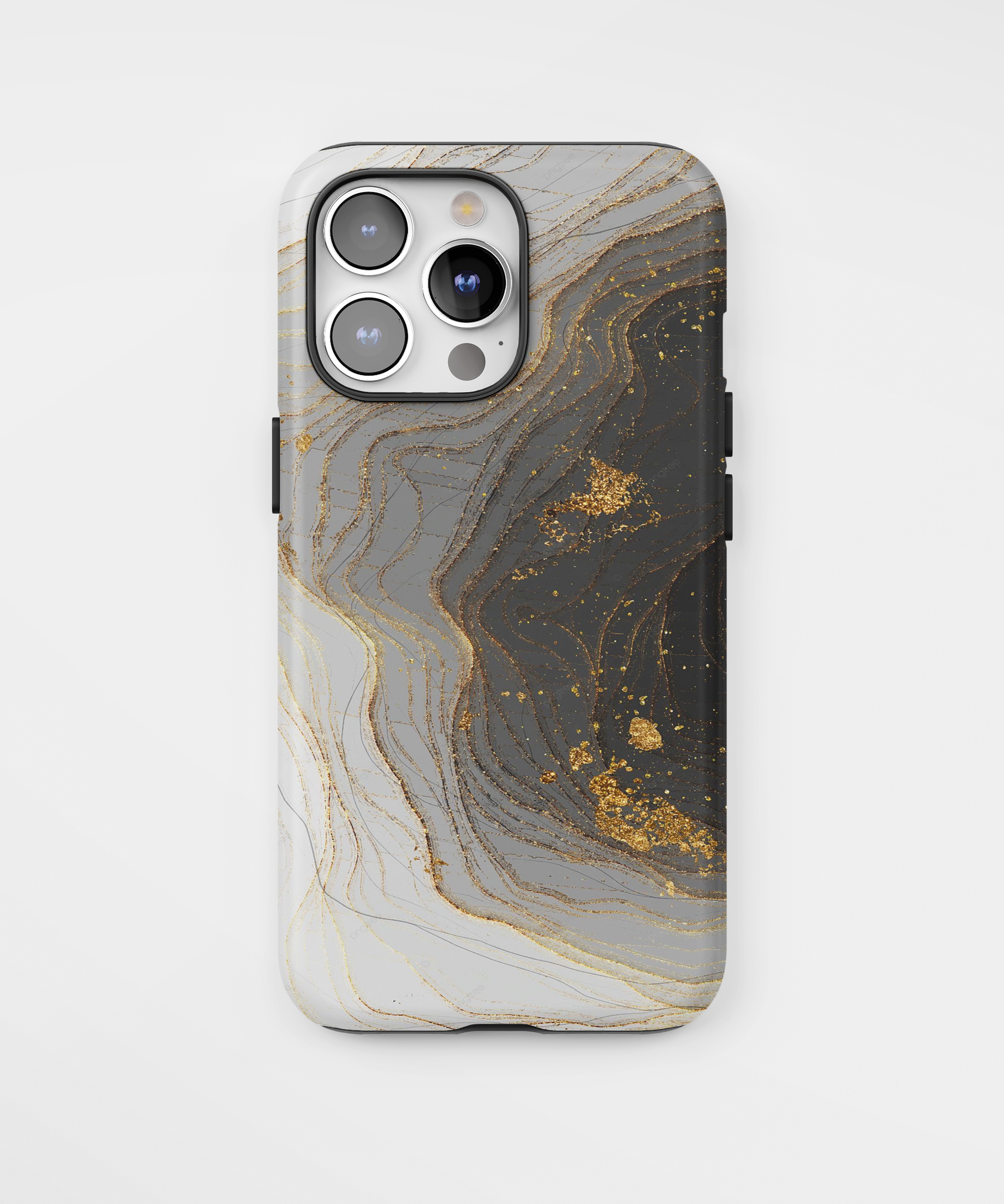 Силиконов Premium Marble Кейс за iPhone - Golden White